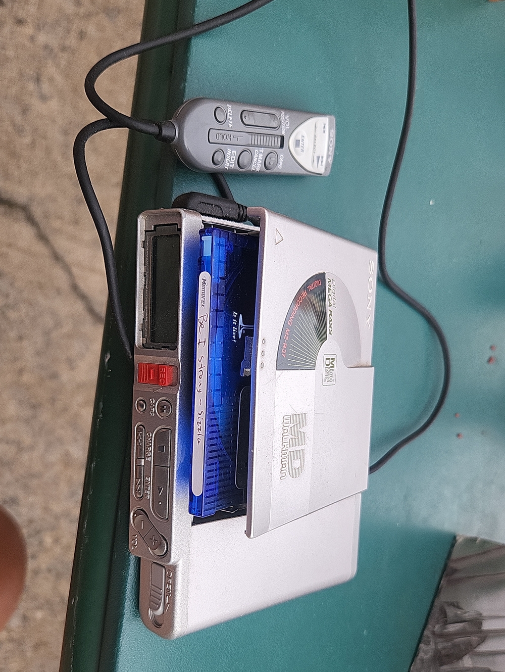 Sony Silver MiniDisc Walkman with Blue Disc Tray